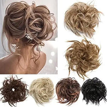 Load image into Gallery viewer, tousled wavy hairpiece bun scrunchie hair wrap
