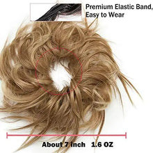 Load image into Gallery viewer, tousled wavy hairpiece bun scrunchie hair wrap
