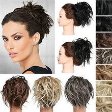 Load image into Gallery viewer, tousled wavy hairpiece bun scrunchie hair wrap
