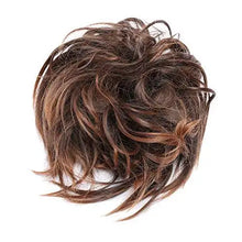 Load image into Gallery viewer, tousled wavy hairpiece bun scrunchie hair wrap 2 piece tousled (45g) / light auburn mix dark brown
