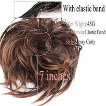 Load image into Gallery viewer, tousled wavy hairpiece bun scrunchie hair wrap
