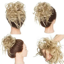 Load image into Gallery viewer, tousled wavy hairpiece bun scrunchie hair wrap
