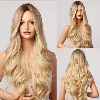 trianne extra long high temperature wig with waves default title
