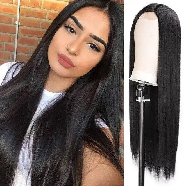 tricia extra long synthetic wig 1b / 30inches
