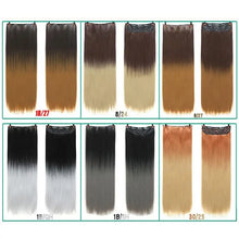 Load image into Gallery viewer, two-tone 24 inch long straight heat friendly clip in hair extension
