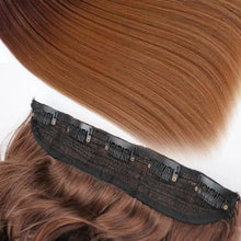 Load image into Gallery viewer, two-tone 24 inch long straight heat friendly clip in hair extension
