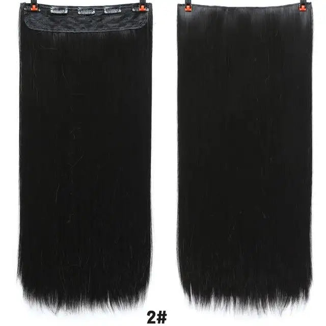 two-tone 24 inch long straight heat friendly clip in hair extension 2 / 24inches