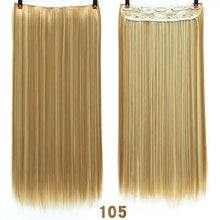 Load image into Gallery viewer, two-tone 24 inch long straight heat friendly clip in hair extension 105 / 24inches
