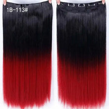 Load image into Gallery viewer, two-tone 24 inch long straight heat friendly clip in hair extension 1b-113 / 24inches
