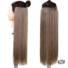 Load image into Gallery viewer, two-tone 24 inch long straight heat friendly clip in hair extension
