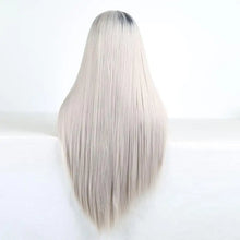 Load image into Gallery viewer, two tone grey synthetic lace front with side part
