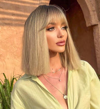 Load image into Gallery viewer, Medium Length Blonde Wig with Bangs Wig Store
