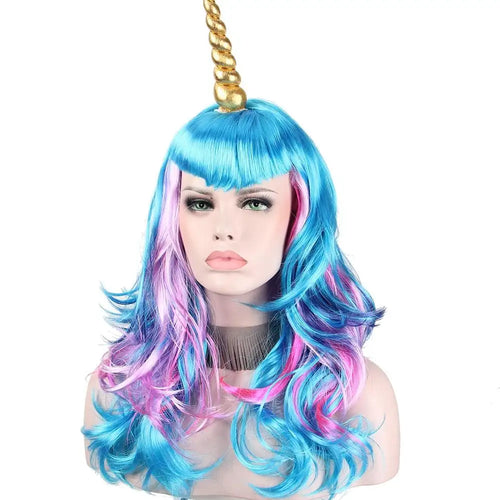 unicorn rainbow cosplay anime wig