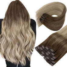 Load image into Gallery viewer, Double Wefted Clip In Hair Extension Human Hair  105g -7pcs Wig Store
