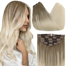 Load image into Gallery viewer, Double Wefted Clip In Hair Extension Human Hair  105g -7pcs Wig Store
