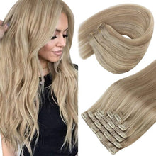 Load image into Gallery viewer, Double Wefted Clip In Hair Extension Human Hair  105g -7pcs Wig Store
