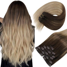 Load image into Gallery viewer, Double Wefted Clip In Hair Extension Human Hair  105g -7pcs Wig Store
