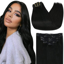 Load image into Gallery viewer, Double Wefted Clip In Hair Extension Human Hair  105g -7pcs Wig Store
