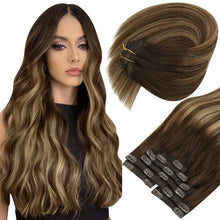 Load image into Gallery viewer, Double Wefted Clip In Hair Extension Human Hair  105g -7pcs Wig Store
