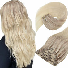 Load image into Gallery viewer, Double Wefted Clip In Hair Extension Human Hair  105g -7pcs Wig Store
