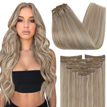 Load image into Gallery viewer, Double Wefted Clip In Hair Extension Human Hair  105g -7pcs Wig Store
