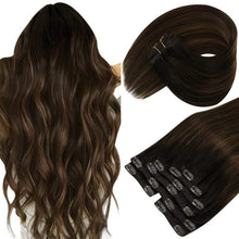 Load image into Gallery viewer, Double Wefted Clip In Hair Extension Human Hair  105g -7pcs Wig Store
