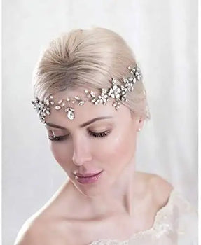 vintage silver crystal hair headpiece