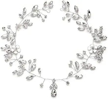 Load image into Gallery viewer, vintage silver crystal hair headpiece
