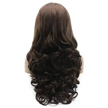 Load image into Gallery viewer, wavy ash brown hand tied heat resistant lace front wig
