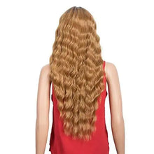 Load image into Gallery viewer, wavy hair wig with bangs ombre red,b/red
