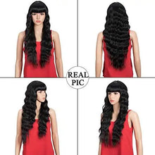 Load image into Gallery viewer, wavy hair wig with bangs

