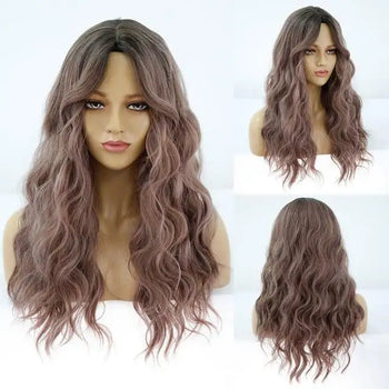 wavy heat resistant wig with middle part tb20039-1