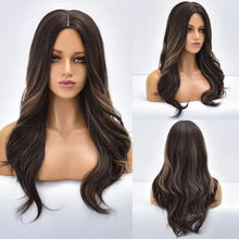 Load image into Gallery viewer, wavy heat resistant wig with middle part tb20003-1

