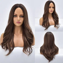 Load image into Gallery viewer, wavy heat resistant wig with middle part tb20001-1
