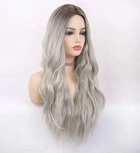 Load image into Gallery viewer, wavy long synthetic wig with center part #101
