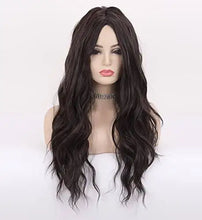 Load image into Gallery viewer, wavy long synthetic wig with center part #119
