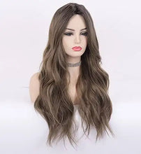 Load image into Gallery viewer, wavy long synthetic wig with center part #132
