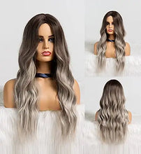 Load image into Gallery viewer, wavy long synthetic wig with center part #142
