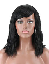 Load image into Gallery viewer, wavy mid length heat resistant wavy wig with bangs
