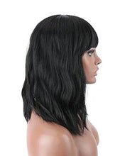 Load image into Gallery viewer, wavy mid length heat resistant wavy wig with bangs
