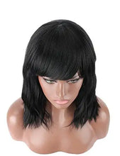 Load image into Gallery viewer, wavy mid length heat resistant wavy wig with bangs
