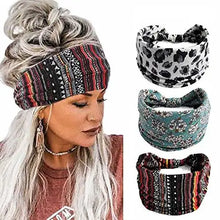 Load image into Gallery viewer, wide boho bandeau stretch headbands 3 pack
