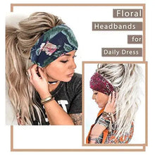 Load image into Gallery viewer, wide boho bandeau stretch headbands 3 pack
