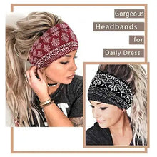 Load image into Gallery viewer, wide boho bandeau stretch headbands 3 pack
