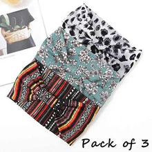 Load image into Gallery viewer, wide boho bandeau stretch headbands 3 pack

