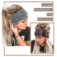 Load image into Gallery viewer, wide boho bandeau stretch headbands 3 pack
