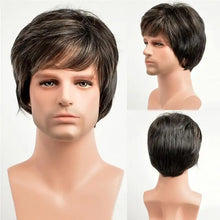 Load image into Gallery viewer, zack thomas heat friendly fibre mens wig mixed grey wig / 10inches
