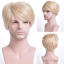 Load image into Gallery viewer, zack thomas heat friendly fibre mens wig blonde wig / 10inches
