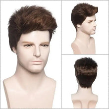 Load image into Gallery viewer, zack thomas heat friendly fibre mens wig brown wig / 10inches
