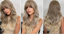 Load image into Gallery viewer, Ash Blonde Wig with Platinum Blonde Curly Ends Wig Store
